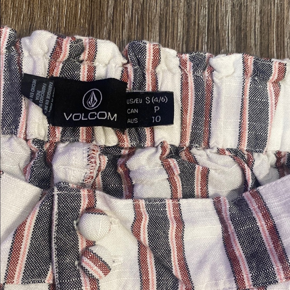 Volcom White and Red Casual Bottoms